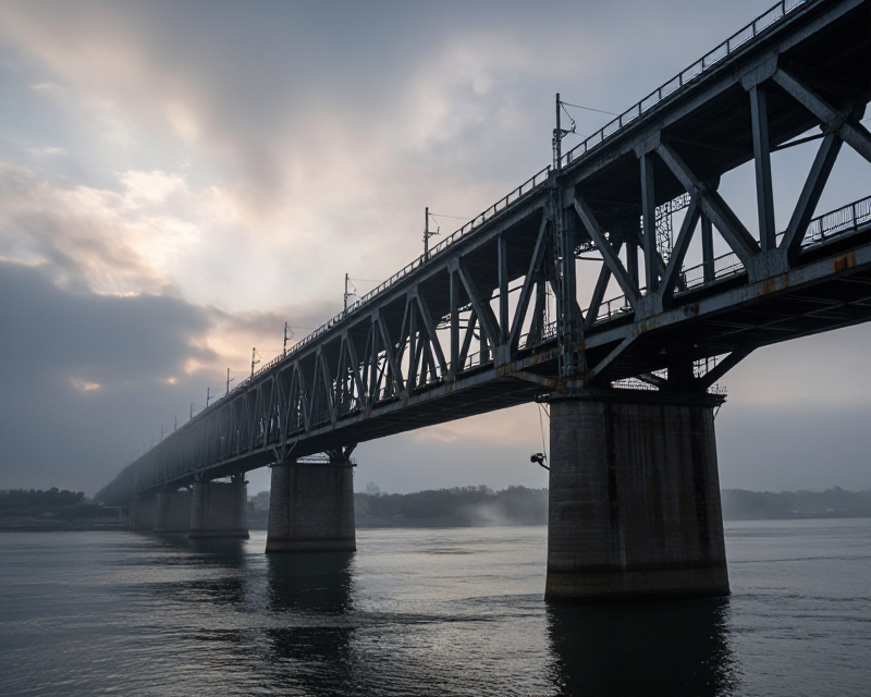 Tumen River Bridge at Dawn