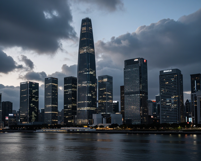Seoul Financial District Twilight