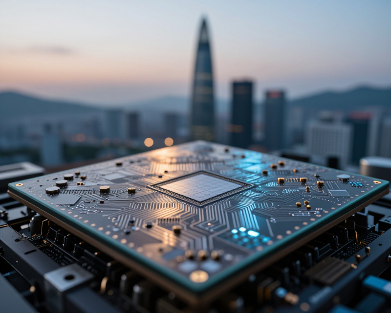 Semiconductor and Seoul Skyline