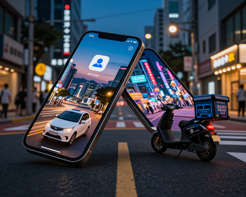 Uber and Delivery Hero Merger Concept