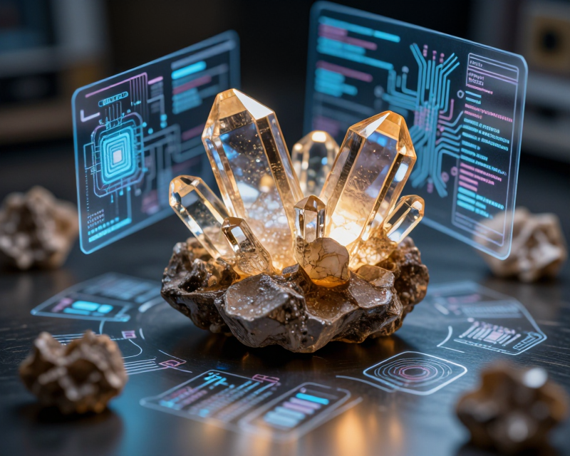 Symbolic fusion of minerals and technology