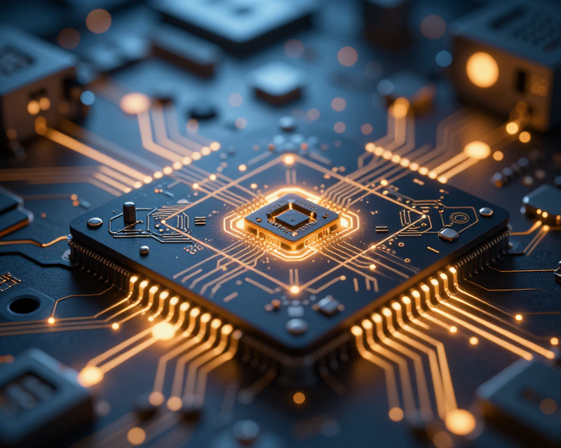 Futuristic Semiconductor Microchip